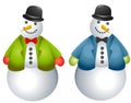 Cartoon Snowmen Clip Art Royalty Free Stock Photo
