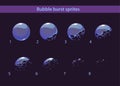 Cartoon soap bubble burst sprites