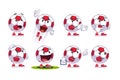 Cartoon soccer ball emoticons set. Football fan Royalty Free Stock Photo