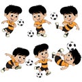 Cartoon soccer kid with different pose. Royalty Free Stock Photo