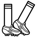 Cartoon Soccer Shoes And Socks Isolated On White Background