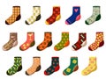 Cartoon socks set isolated on white background