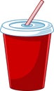 Cartoon Soft Drink Plastic Cup With Straw Royalty Free Stock Photo