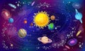 Cartoon Solar System Scientific Concept Royalty Free Stock Photo