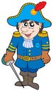 Cartoon soldier in blue uniform