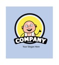 Cartoon South Indian Pandit as Company Logo