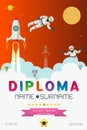 Cartoon space diploma design