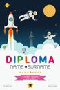 Cartoon space diploma design