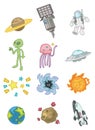 Cartoon space icon Royalty Free Stock Photo