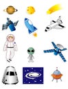 Cartoon space icon Royalty Free Stock Photo