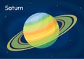 Cartoon space planet Saturn vector illustration