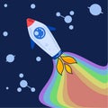 A space rocket that rips space into rainbows