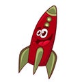 Cartoon space rocket vector illustration Royalty Free Stock Photo