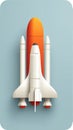 Cartoon Space Shuttle Rocket Launching for Space Exploration Adventure. Royalty Free Stock Photo