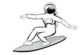 Cartoon spaceman surfer