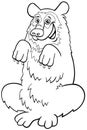 Cartoon spectacled bear animal character coloring page