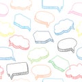 Cartoon speech bubbles seamless pattern, vector illustration Royalty Free Stock Photo