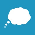 Cartoon speech or think bubble, empty communication cloud. Vector design element.