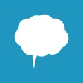 Cartoon speech or think bubble, empty communication cloud. Vector design element.