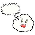 cartoon spooky cloud with speech bubble