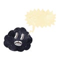 cartoon spooky cloud with speech bubble