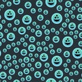 Cartoon spooky ghost character scary holiday monster costume evil seamless pattern creepy phantom spectre apparition