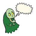 cartoon spooky ghoul with speech bubble Royalty Free Stock Photo