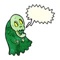 cartoon spooky ghoul with speech bubble Royalty Free Stock Photo