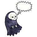 cartoon spooky ghoul with speech bubble Royalty Free Stock Photo