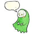 cartoon spooky ghoul with speech bubble Royalty Free Stock Photo