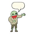 cartoon spooky zombie with speech bubble Royalty Free Stock Photo