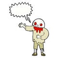 cartoon spooky zombie with speech bubble Royalty Free Stock Photo