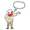 cartoon spooky zombie with speech bubble Royalty Free Stock Photo