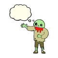 cartoon spooky zombie with thought bubble Royalty Free Stock Photo