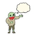 cartoon spooky zombie with thought bubble Royalty Free Stock Photo