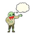 cartoon spooky zombie with thought bubble Royalty Free Stock Photo