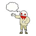 cartoon spooky zombie with thought bubble Royalty Free Stock Photo