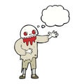 cartoon spooky zombie with thought bubble Royalty Free Stock Photo