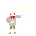 cartoon spooky zombie with thought bubble Royalty Free Stock Photo