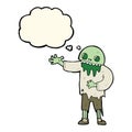 cartoon spooky zombie with thought bubble Royalty Free Stock Photo