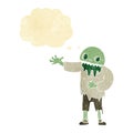 cartoon spooky zombie with thought bubble Royalty Free Stock Photo