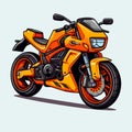 Cartoon sport moto bike emblem icon template, vector