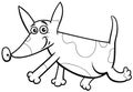 Cartoon spotted running puppy character coloring page Royalty Free Stock Photo