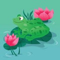 Cartoon Spotty Green Frog Royalty Free Stock Photo