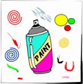 Cartoon spray paint aerosol