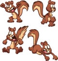 Cartoon squirrel with different expressions and poses Royalty Free Stock Photo