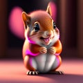 A cartoon squirrel standing on its hind legs- Ai Generated.