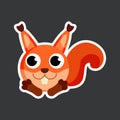 Cartoon squirrel sticker vector illustration