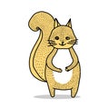 Cartoon squirrel on white background