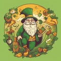 Cartoon St. Patrick& x27;s Day